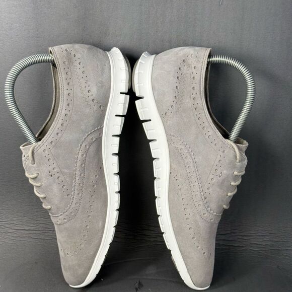 Cole Haan Zerogrand Wingtip  Grey Lace Up Low Top Sneakers women size 8.5 - Picture 5 of 8